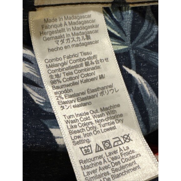 J.Crew Shirt Mens Size XXL Short Sleeve Hawaiian Floral Cotton Blue Tropical - Picture 5 of 7